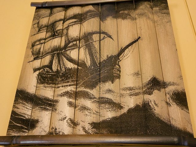 Bamboo Wall Art - Sailing Ship on Rough Seas - Laser Wood Engraved Wall Hanging - Great Christmas gift for ship/tiki lovers!, photo 3