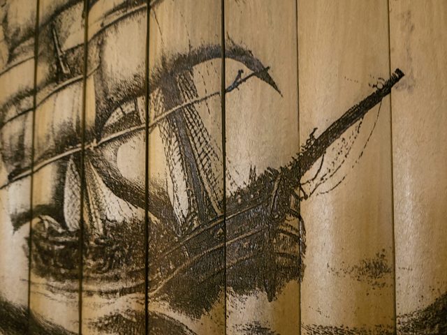 Bamboo Wall Art - Sailing Ship on Rough Seas - Laser Wood Engraved Wall Hanging - Great Christmas gift for ship/tiki lovers!, photo 4